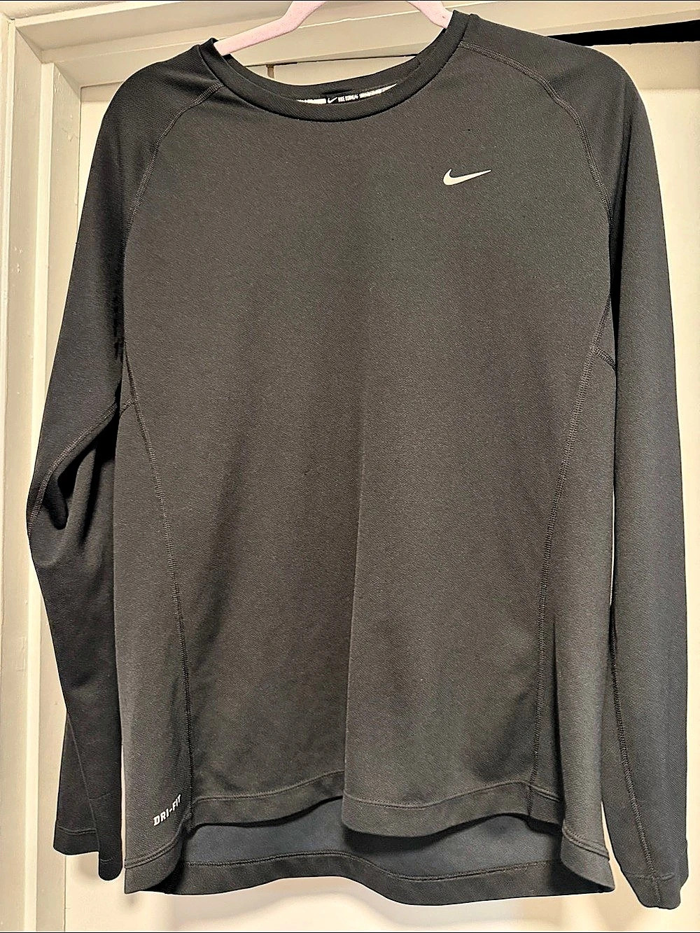 Nike Miler Long Sleeve Running Top in Black